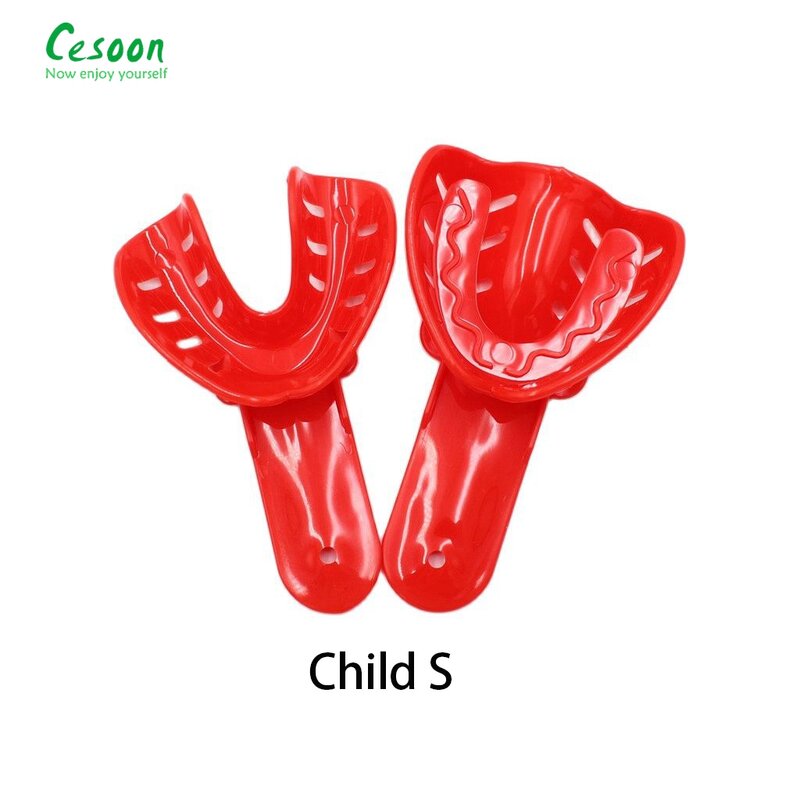 Porte-dents en plastique pour adultes et enfants, empreintes dentaires, équipement de laboratoire de clinique dentaire perfective, 6 Tan, 12 pièces par ensemble