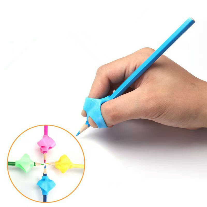 1/3/6 buah pensil Anak menulis pemegang pena anak-anak belajar praktek silikon pena bantuan pegangan perlengkapan sekolah alat tulis