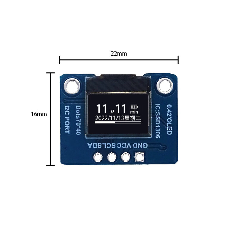 0.42 inch White OLED Display LCD Module 72X40 Serial Screen White Color I2C IIC/SPI Interface SSD1306 72*40