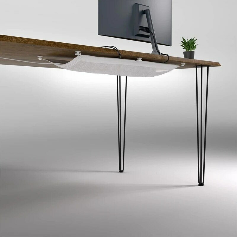 케이블 관리 그물, 책상 아래 와이어 관리, 유연한 책상 아래 케이블 관리 트레이, 쉬운 설치, 흰색