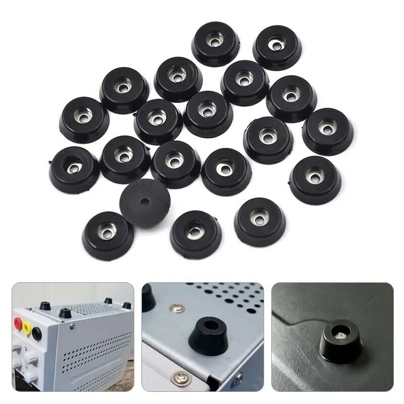 4/8/10/20 Pcs Black Synthetic Rubber Table Foot Pad Non-slip Absorber Shock Stand With Gasket Box Speaker Furniture Leg