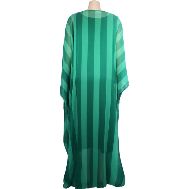 Vestidos africanos de poliéster verde para mujer, túnicas largas de talla grande, Dashiki, verano, 2023