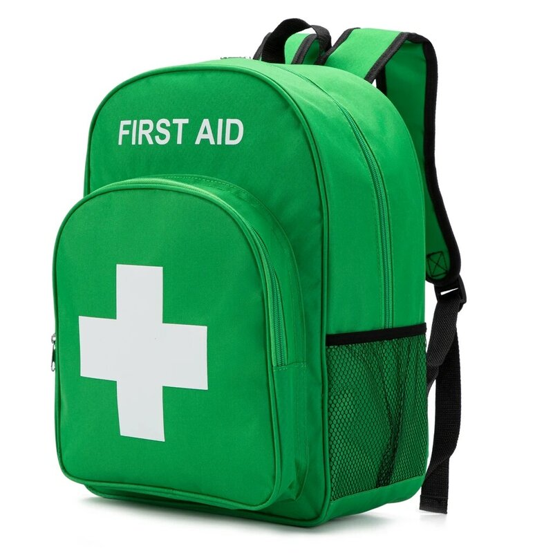 สีแดงฉุกเฉิน First Aid กระเป๋าเป้สะพายหลัง Empty First Aid Treatment First Responder การบาดเจ็บสำหรับก่อนวัยเรียนเด็ก Camp