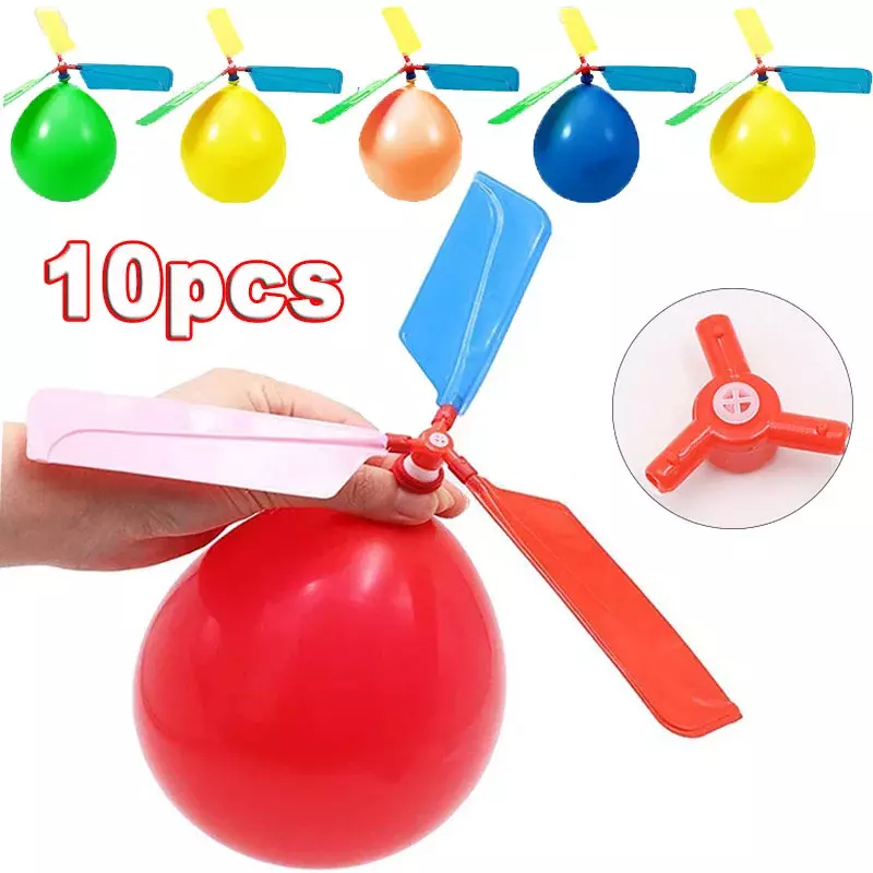 Helicóptero de balão criativo brinquedos para crianças, brinquedos esportivos ao ar livre, avião balão elétrico portátil, presentes de festa interativos, 1-10pcs