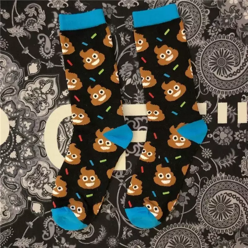 Männer Socken glücklich kacken lustige niedliche Cartoon kurze Rohr Harajuku Baumwoll socken schöne Mode Frau ziehen Poop Socken Hochzeits geschenk