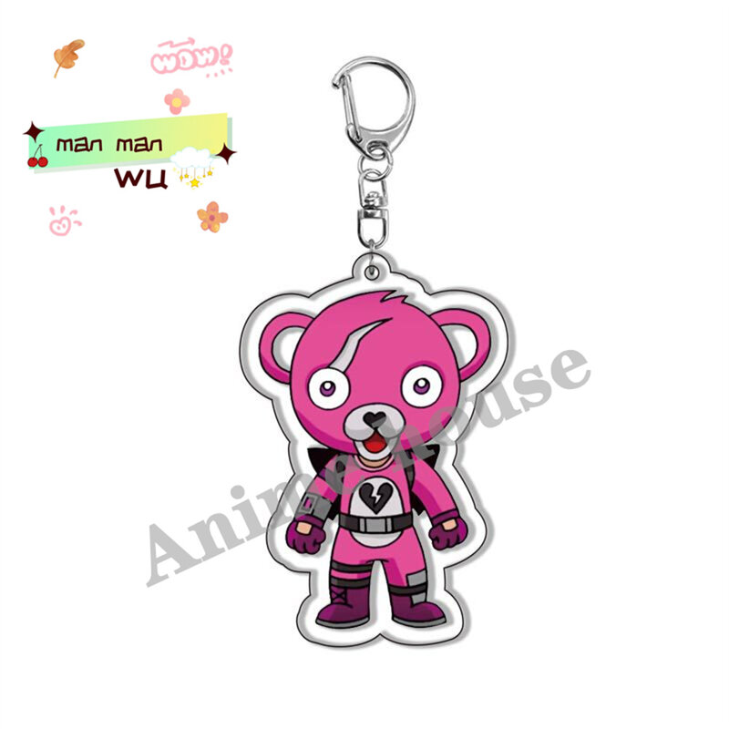 Anime Keychain for Fortnite Game Definition KeyChains 6cm Cute Bag Pendant Key Chain Gifts