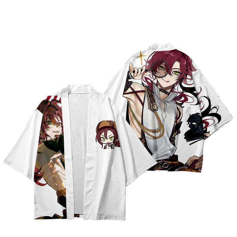 Genshin Auswirkungen Shikanoin Heizou 3d Kimono Shirt Cosplay Anime Spiel Männer Frauen Sieben Punkt Hülse Tops Casual Streetwear Plus Größe