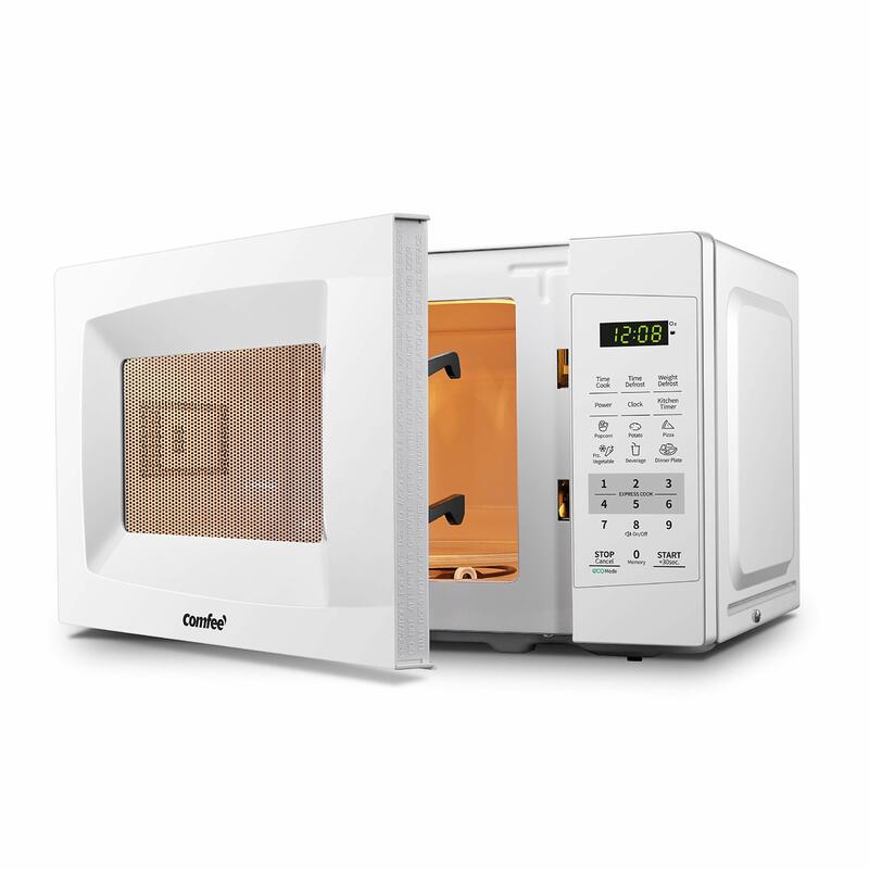 Oven Microwave meja dengan suara nyala/mati, Mode ECO dan tombol satu sentuh mudah, 0.7cu, ft, 1050W, putih