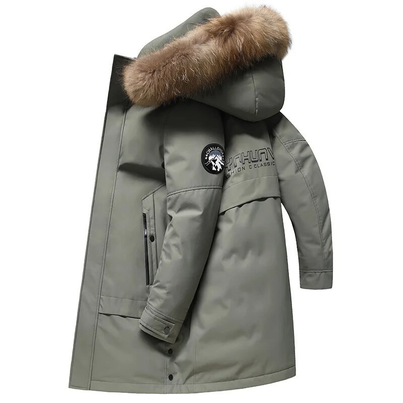 2024 baru jaket bulu angsa putih pria mantel hangat dan jaket untuk pakaian bulu angsa panjang Medium mantel musim dingin tebal jaket FCY