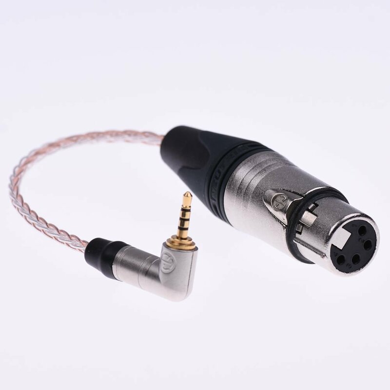 GAGACOCC-Adaptador de Cable balanceado de 2,5 MM a XLR, Cable adaptador de Audio para auriculares, 10CM, Forma L, 2,5 MM, TRRS a 4 pines, XLR hembra