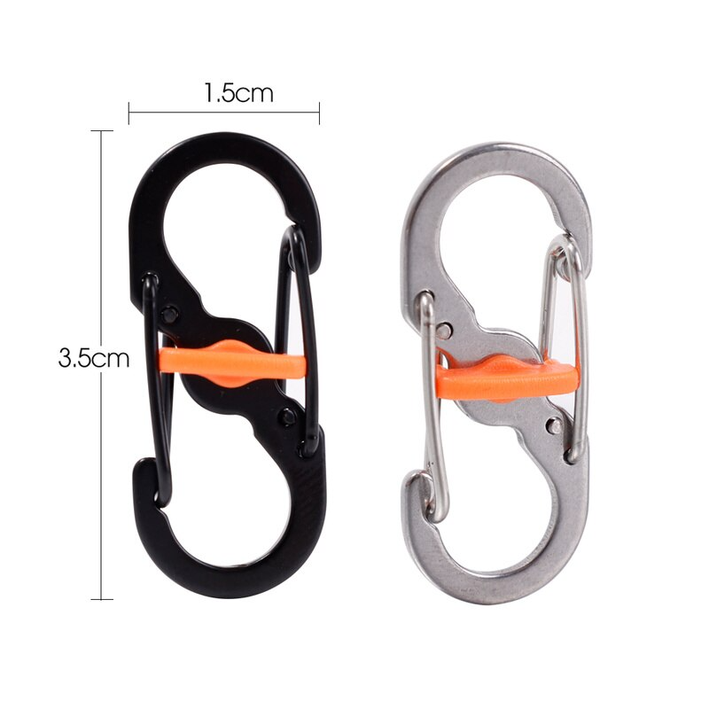 5Pcs Outdoor Camping S Type Carabiner with Lock Mini Keychain Hook Anti-Theft Outdoor Camping Backpack Buckle Key-Lock Tool