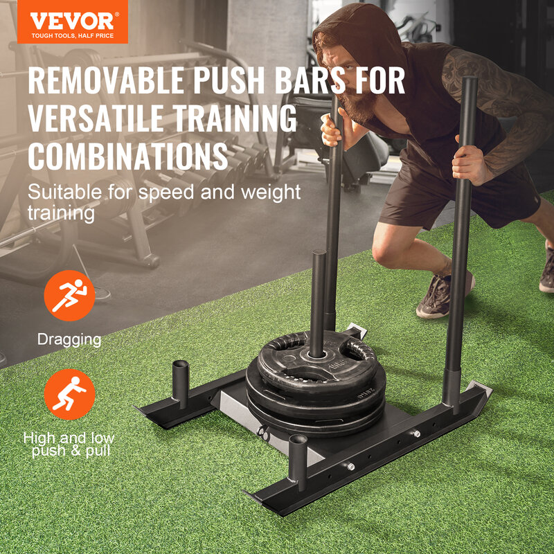 Trening siłowy VEVOR sań Pull Push Power Sled trening wytrzymałościowy sprzęt treningowy do ćwiczeń sportowych