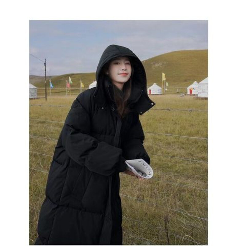 2023 inverno donna X-lungo parka cappotto Casual con cappuccio spesso caldo antivento parka giacche moda femminile outwear lungo parka giacca
