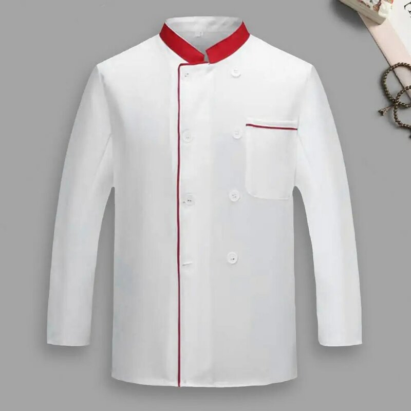 Handsome Chef Shirt Breathable Chef Jacket Long Sleeves Kitchen Chef Uniform Custom  Cooking Clothes