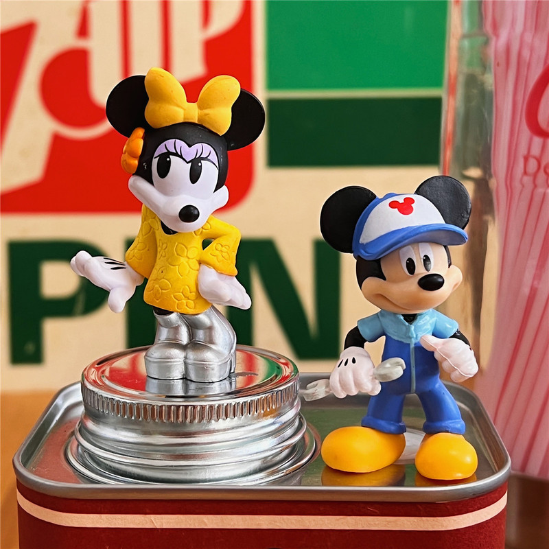 Mickey Mouse Figuras Anime, Minnie, Nostalgia Americana, Brinquedos Retro, Modelo de Boneca, Coleção de Ornamento, Presentes Infantis