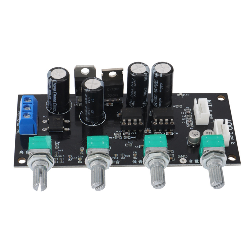 NE5532 Amplificador Tone Preamp Board, Treble Bass Midrange, Volume Control Ajuste, pré-amplificador, versão fixa, 2X