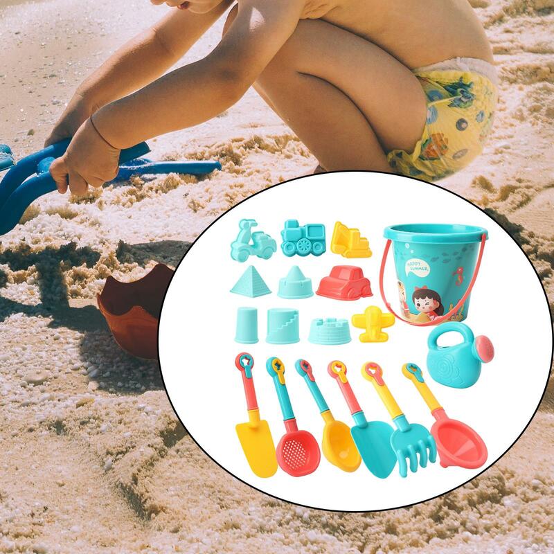 Set mainan pasir pantai 18 buah, mainan air bak mandi edukasi dan pembelajaran, mainan pasir Istana kotak pasir untuk anak-anak, aksesori kamar mandi