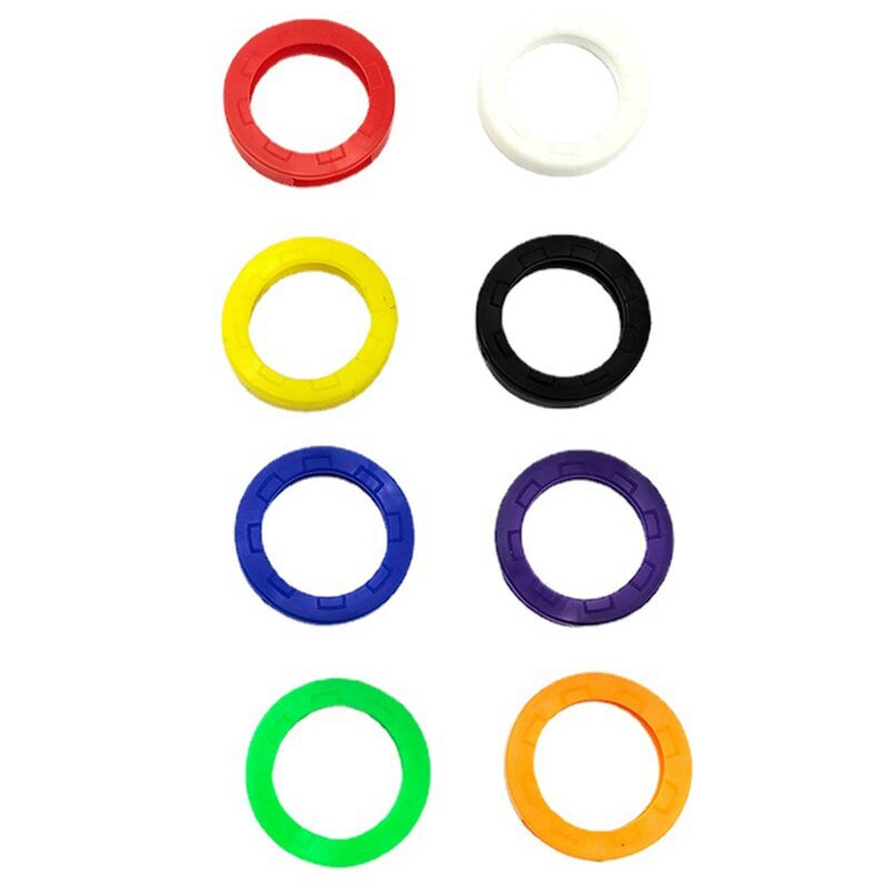 5pcs Key Caps Covers Rings Keys Identifier Coding Tags PVC Sleeve for Office House Apartment