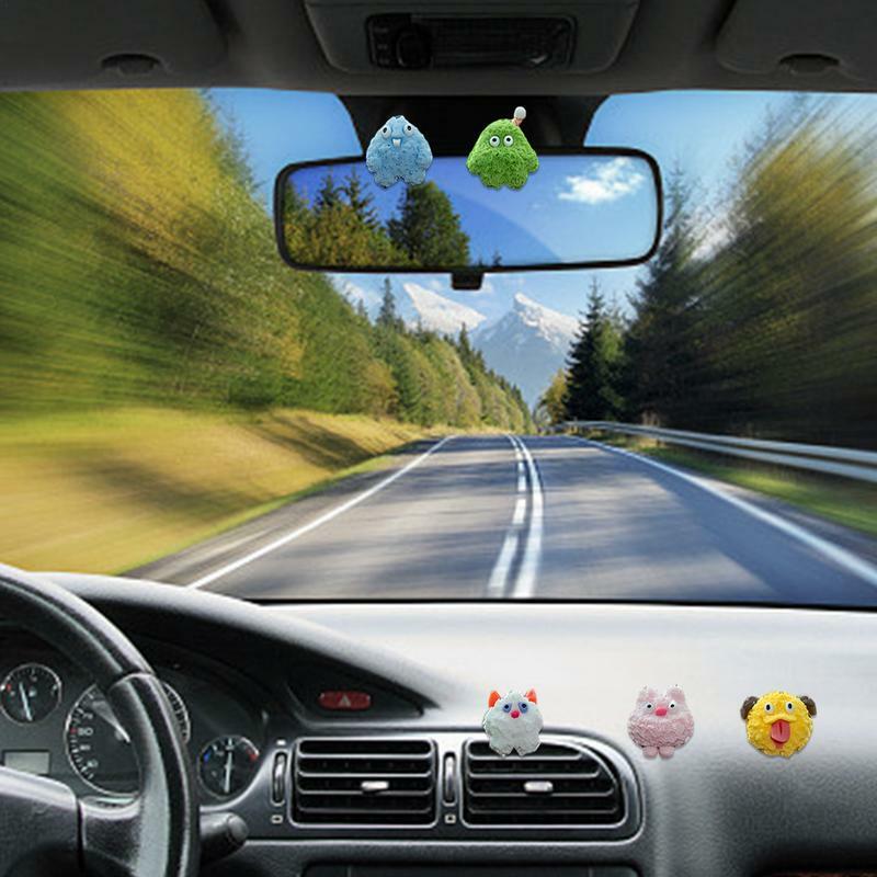Decorações bonitos do painel do carro do animal, ornamento autoadesivo do console do centro, decoração do carro para o volante, porta do espelho retrovisor