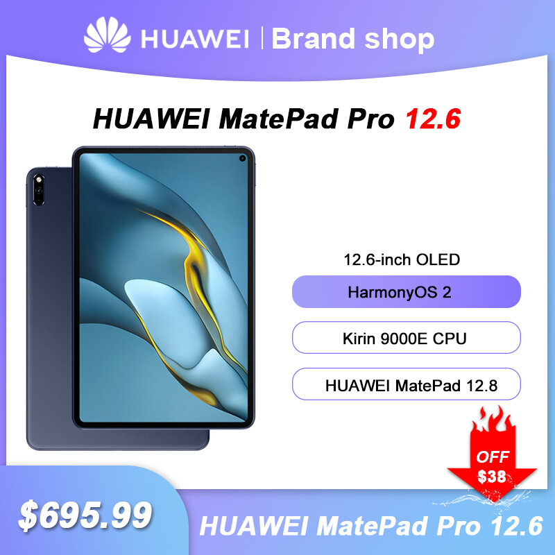 Original HUAWEI MatePad Pro 12.6นิ้ว2021แท็บเล็ต WIFI PC HarmonyOS 2 Snapdragon 870 Octa Core 13MP กล้องไม่มี Google
