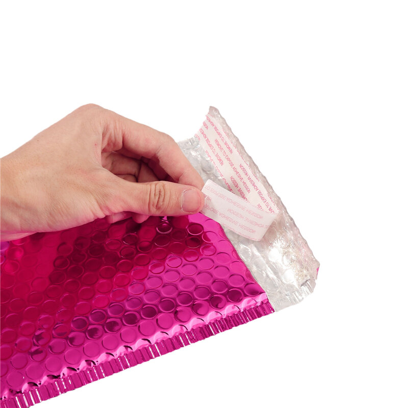 Sobre de burbujas de 15x20 + 4cm, bolsas de papel de aluminio, color rojo rosa, para embalaje de regalo, bolsa de recuerdo de boda, sobres de correo, 50 unidades