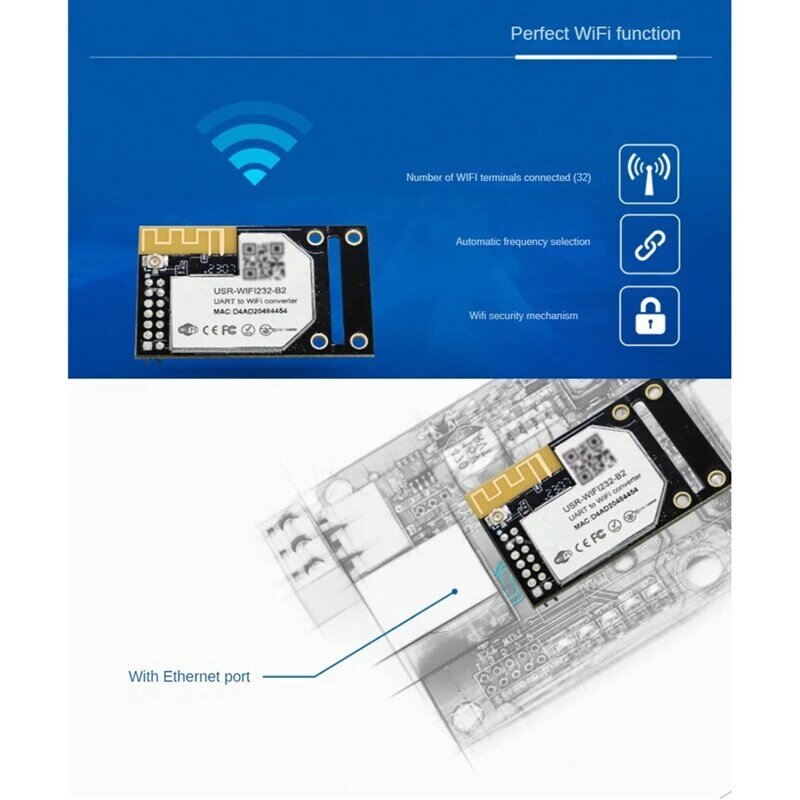 UART para Módulos Ethernet Wifi, Módulo Serial TTL para Wifi Embutido, Suporte Modbus RTU para Modbus TCP