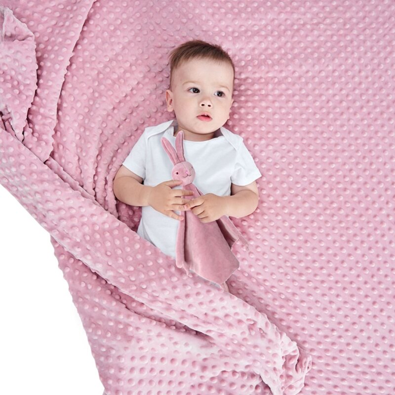 XXFE-Manta de terciopelo para bebé, arrullo para recién nacido, ropa de cama térmica infantil, manta cálida, bonito conjunto de muñecas de conejo, 1x cristal