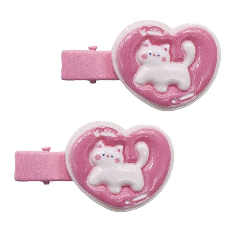 Love Heart Fiocchi per capelli Clip Mollette per capelli francesi Ragazza Bambini Resina Heawear Dropship