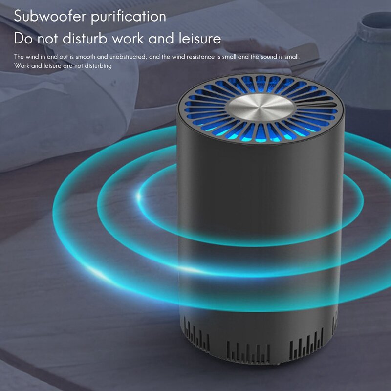Purificatore d'aria rilevatore di fumo automatico per la casa filtro Hepa purificatore d'aria per Auto cavo USB a basso rumore con luce notturna Desktop