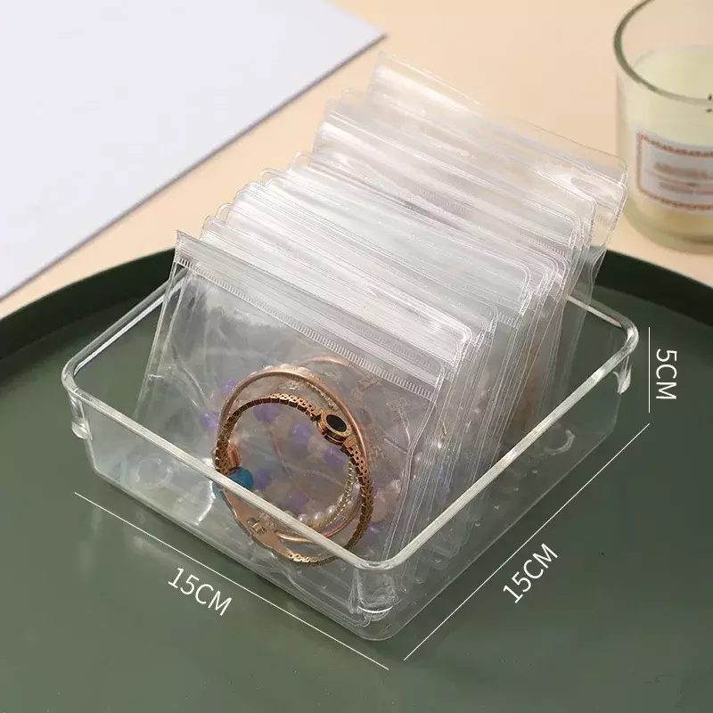 INS Anti-oxidation Jewelry Storage Albums Desktop Drawer Organizer Transparent Necklace Bracelet Ring Book Holder Jewelry Bag