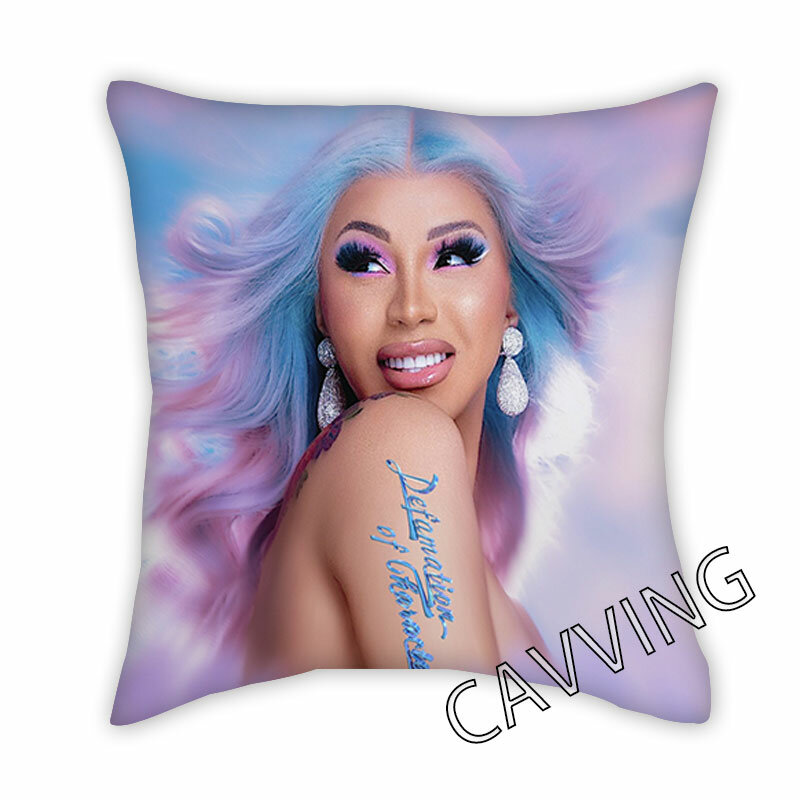 Cardi B  3D Printed Polyester Decorative Pillowcases Throw Pillow Cover Square Zipper Cases Fans Gifts Home Decor   Z01