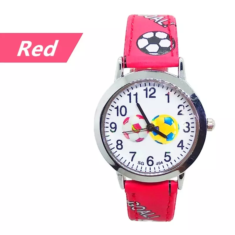 어린이용 방수 쿼츠 시계, 고품질 축구 시계, 가죽 디지털 시계, 어린이, 소녀, 소년, 생일 선물