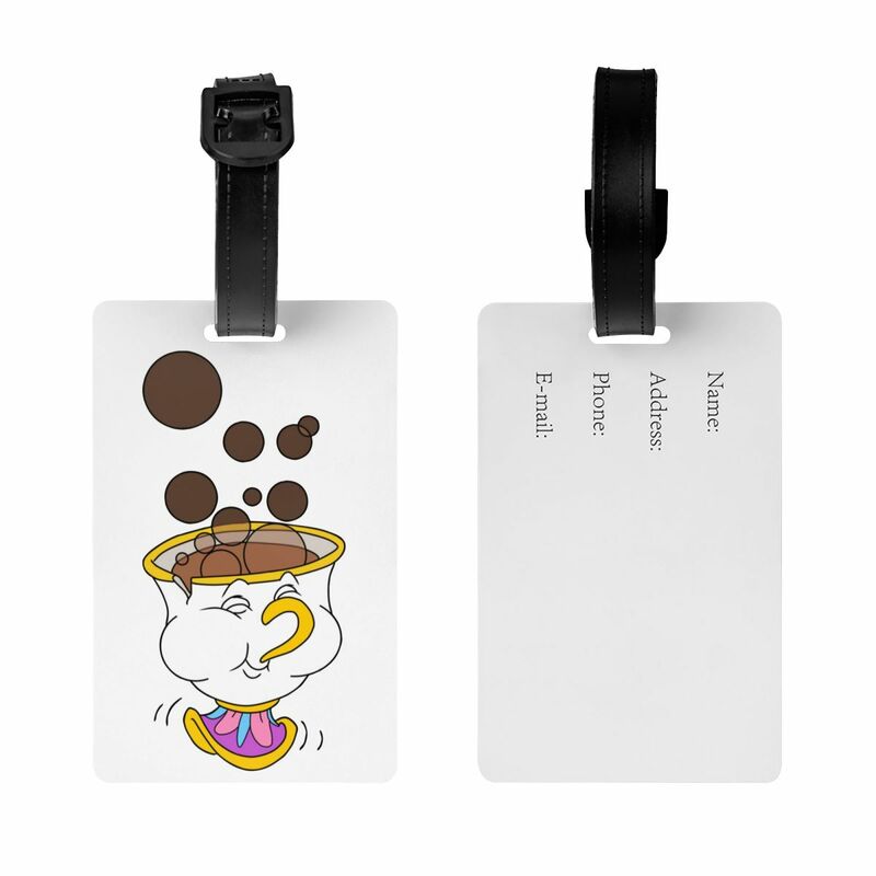 Beauty And The Beast Chip Blowing Bubbles Luggage Tag Baggage Tags Privacy Cover Name ID Card