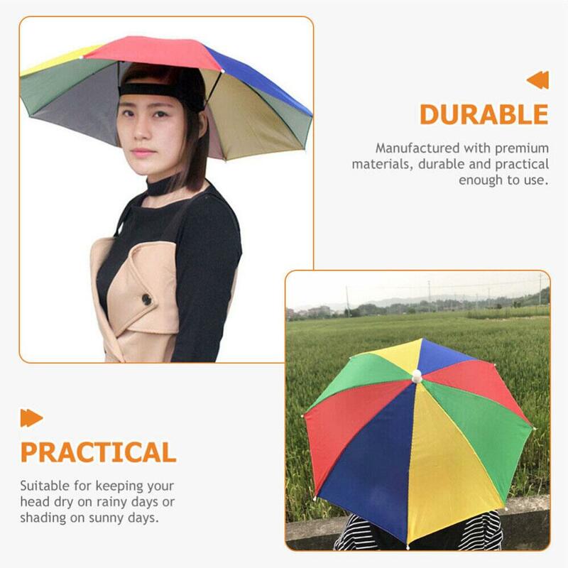 Portable Outdoor Sun Shade Anti-Rain Umbrella Cap Foldable Sun Hat for Fishing Cycling Hiking Camping