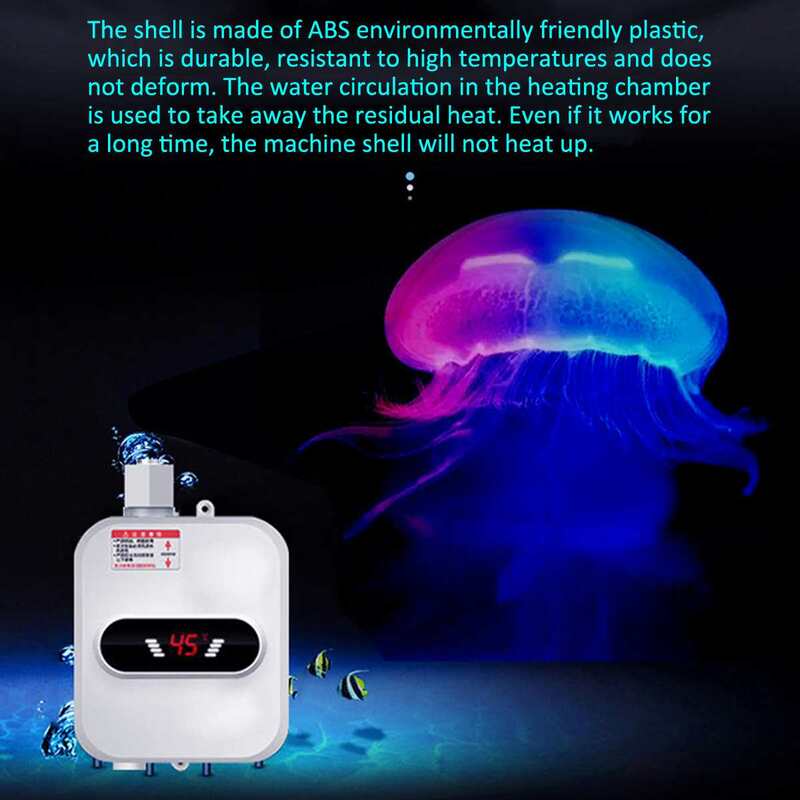 เครื่องทำน้ำอุ่นขนาดเล็ก220V 3500W ไร้ถังไฟฟ้าใช้ในครัวเรือนก๊อกน้ำในห้องน้ำหัวฝักบัวแสดงผลอุณหภูมิ LCD