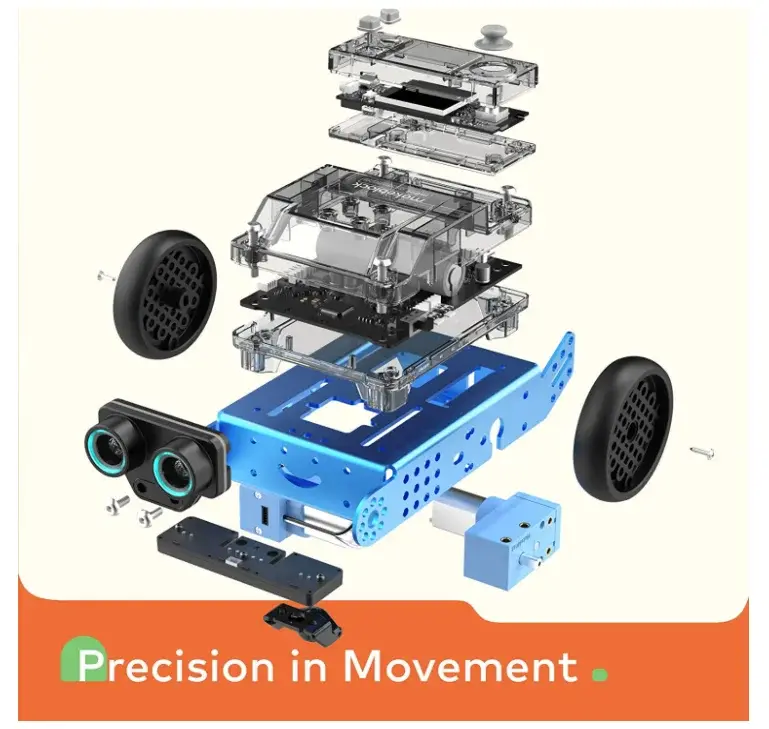 Robot di codifica Neo mbot2 per bambini gratta e vinci e programmazione pitone, supporto per la tecnologia AI del Robot per la costruzione di metalli