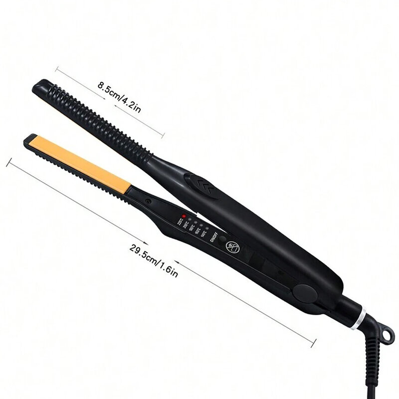 Small Hair Curler 2 In 1 Pencil Flat Iron For Short Hair Straightener Narrow Plate 220°C MCH Fast Heating Hair Styling Tools