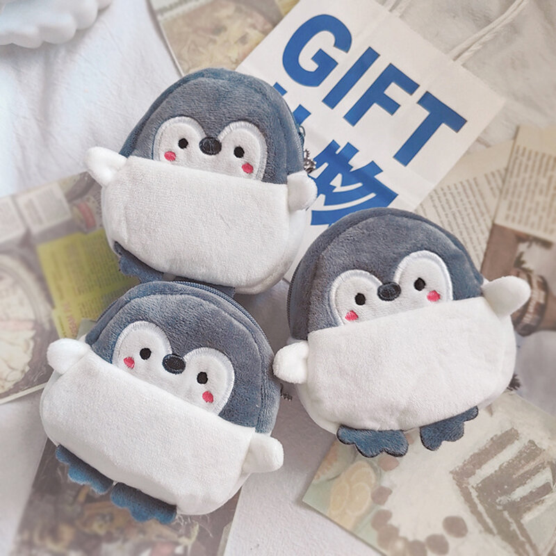 Cartera con forma de pingüino para niños pequeños, bolsa de felpa Adorable, fácil de llevar, accesorios para niños