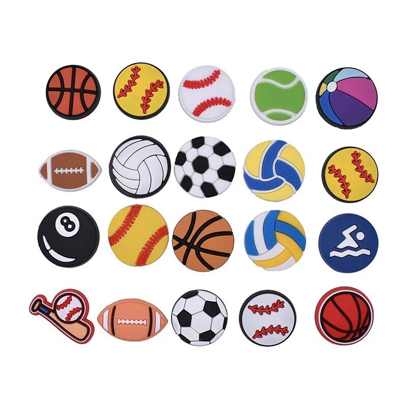 ball games sport Shoe buckles Charms vallyball soccor football basketball golf for Clogs Sandals Decoration Accessories boy man