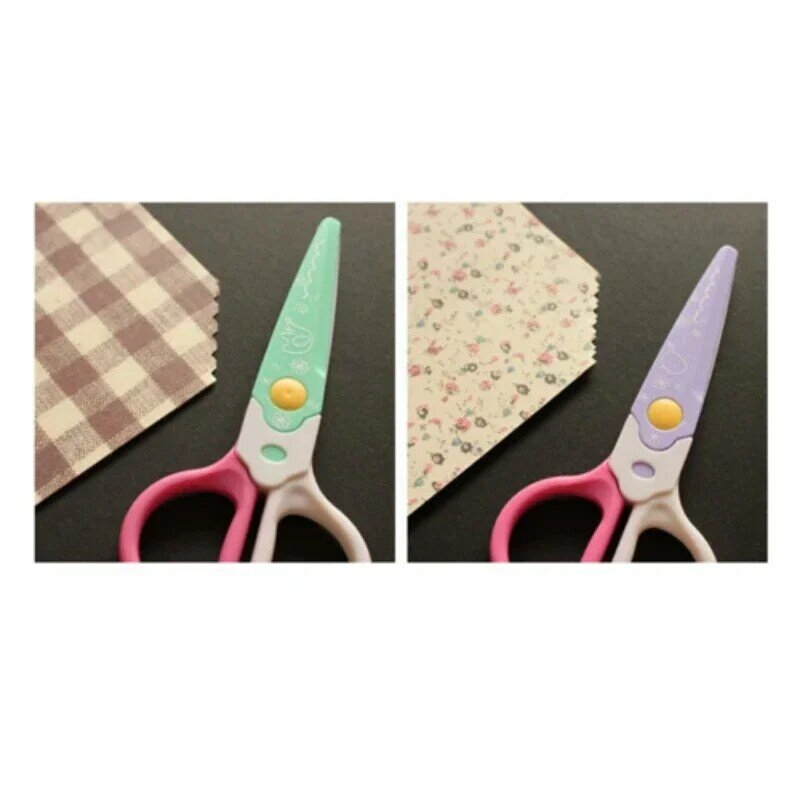Creative Lace Scissors 6pcs Different Replace Scissors Head Wavy Line Curve Serrations Children Safe Handmade DIY Cutting Tools