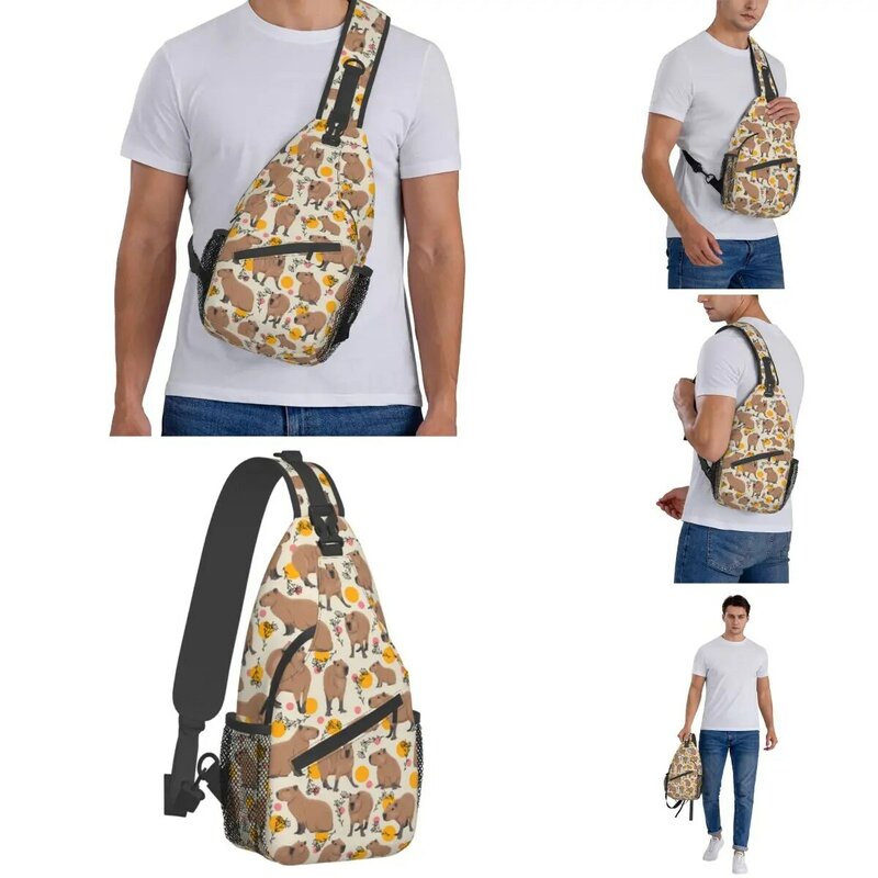 Сумки-слинги с животными capyбара, повседневная нагрудная сумка, рюкзак на плечо дикой Южной Америки, рюкзак для пеших прогулок, велоспорта