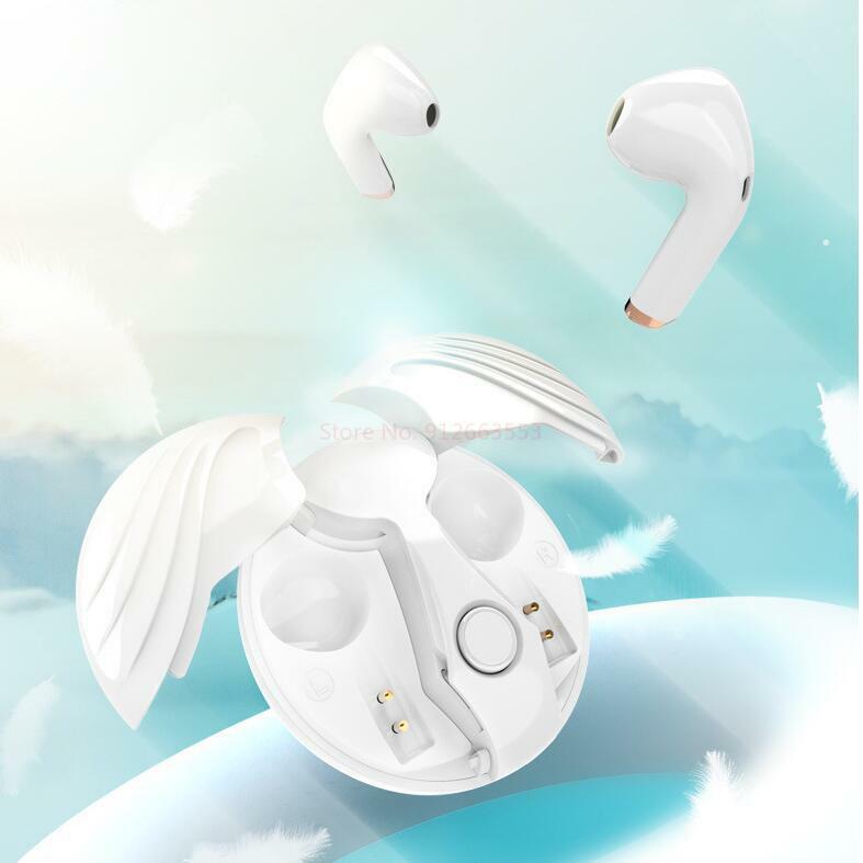 天使の絵が描かれたワイヤレスヘッドセット,Bluetooth 2023,新しい,ステレオスポーツゲーム,ロックスタイル,マイク