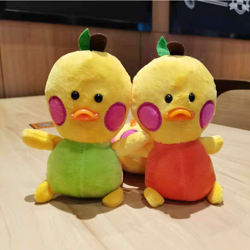 12cm New Cartoon Cute Hyaluronic Acid Small Yellow Duck Plush Toys Soft Stuffed Animals Chaveiro Pingente Kid Bag Pendant Doll