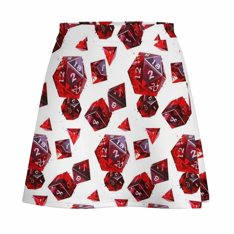Mini-saia rubi com pedras preciosas para mulheres, roupas estilo coreano, verão