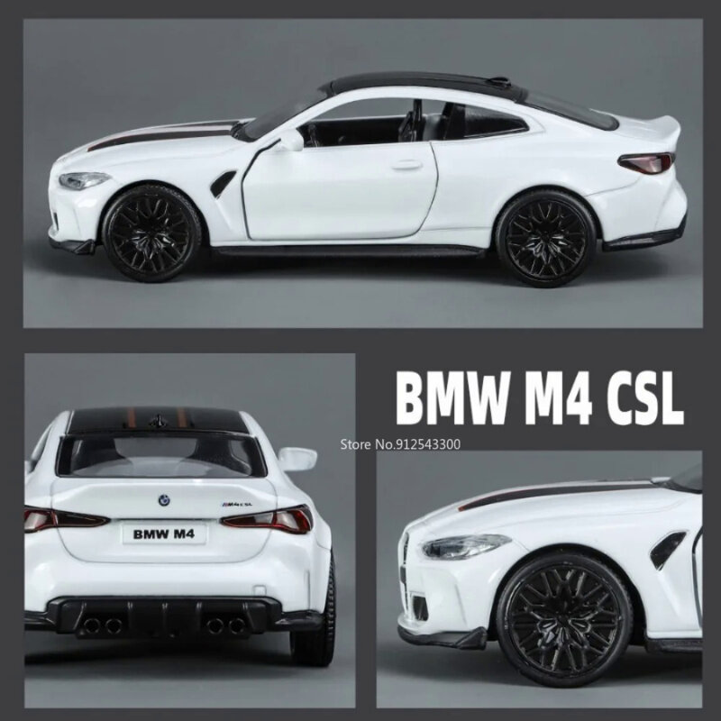 Maisto-BMW M4 CSL Alloy Car Model, 1:36 Brinquedos de Liga, Alta Simulação Metal, Aberto Pull Back Função, Meninos Coleção Presentes de Aniversário