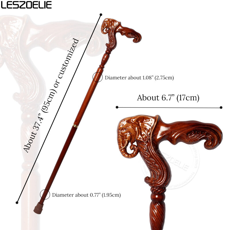 Ручка в виде слона, немецкая буковая роскошная деревянная трость 95 см, Мужские Съемные трости для ходьбы, женские элегантные трости для ходьбы