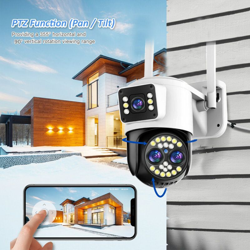 Linook, aplikacja: YOOSEE, 12MP kamera telewizji przemysłowej 360 WiFi, 12MP, zewnętrzne wodoodporne odchylenie, kamera IP bezprzewodowa kamera CCTV kamera telewizji przemysłowej