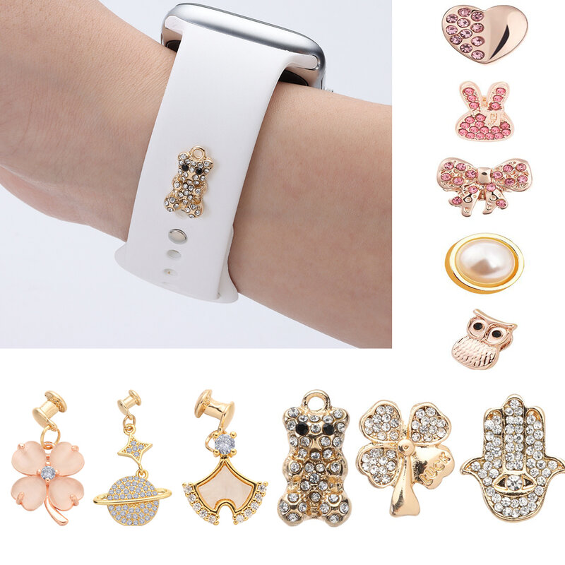 Anello di decorazione per iWatch/Galaxy watch 4/Classic/3 bracciale cinturino cinturino in Silicone cinturino globo unghie Decorative