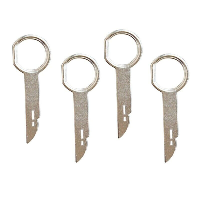 4pcs Metal Car Radio Removal Tool Release Keys Extraction Kit For Ford For Mercedes Car Navigation Audio Cd Host Removal