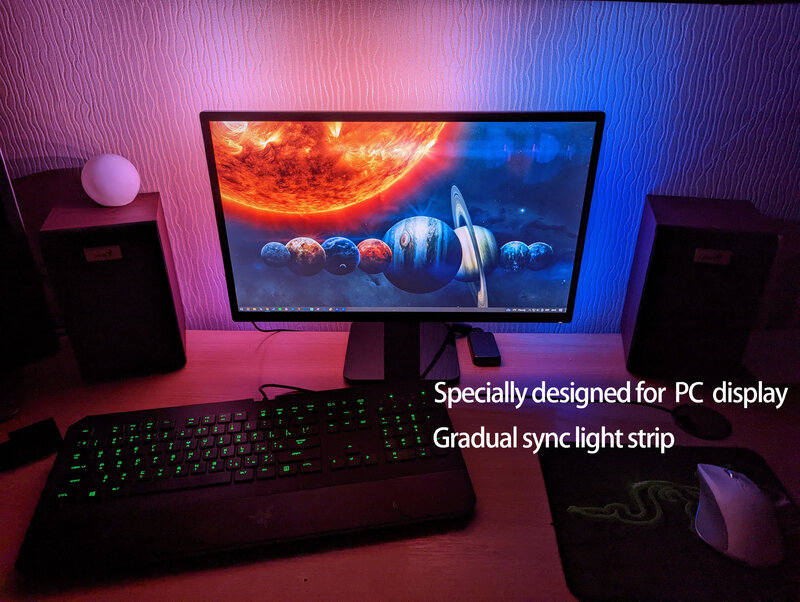 Smart Ambient Backlight para PC Gaming Monitor de Computador, Monitor LED, USB, Sync Screen, Color, Windows